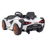 JOKO Elektrické Autíčko Lamborghini Sian 4x4, penové kolesá, kožené sedadlo, biele