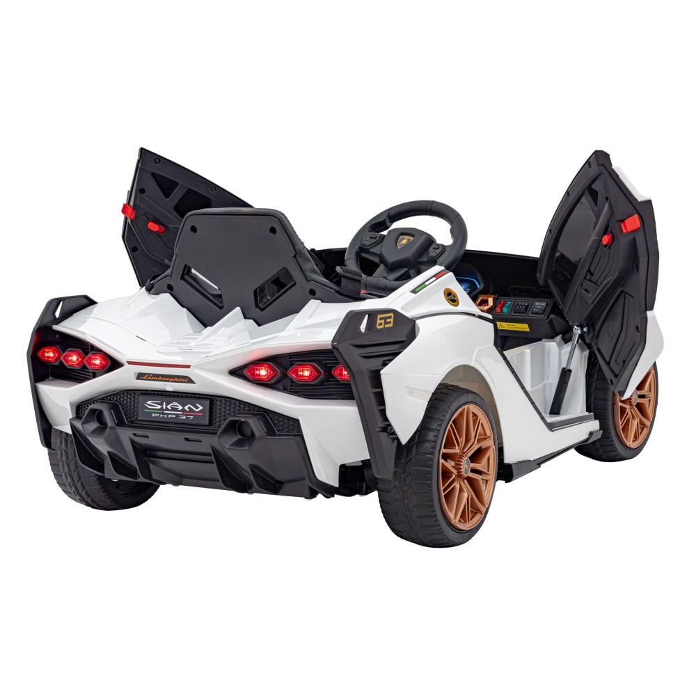 JOKO Elektrické Autíčko Lamborghini Sian 4x4, penové kolesá, kožené sedadlo, biele