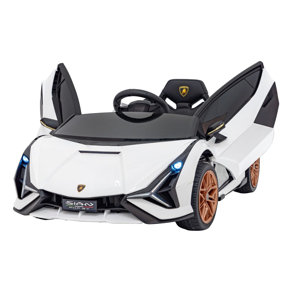 JOKO Elektrické Autíčko Lamborghini Sian 4x4, penové kolesá, kožené sedadlo, biele