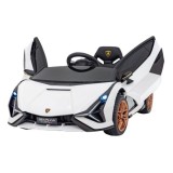 JOKO Elektrické Autíčko Lamborghini Sian 4x4, penové kolesá, kožené sedadlo, biele