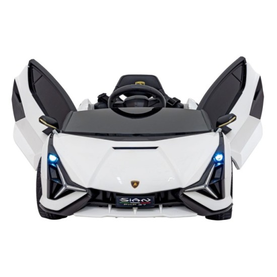 JOKO Elektrické Autíčko Lamborghini Sian 4x4, penové kolesá, kožené sedadlo, biele