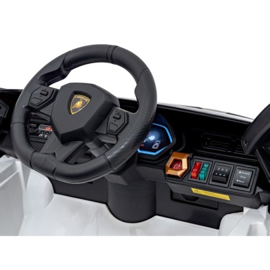 JOKO Elektrické Autíčko Lamborghini Sian 4x4, penové kolesá, kožené sedadlo, biele