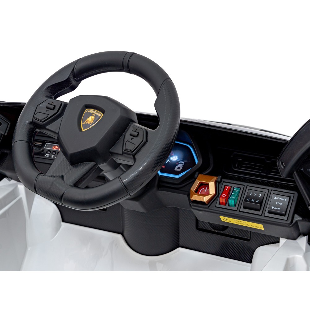 JOKO Elektrické Autíčko Lamborghini Sian 4x4, penové kolesá, kožené sedadlo, biele