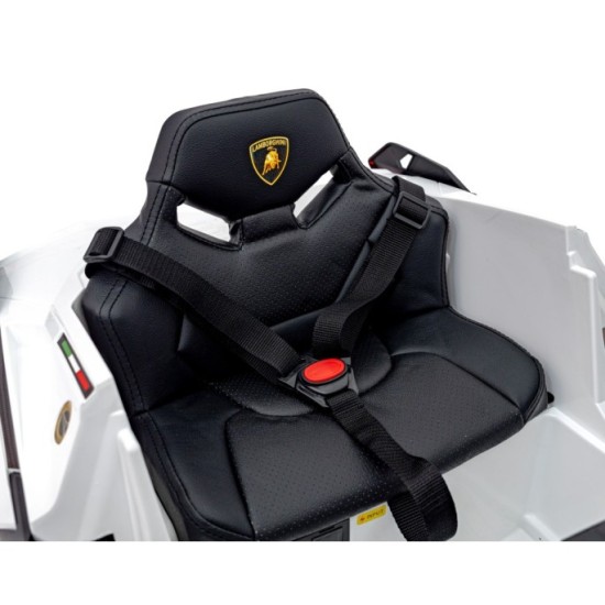 JOKO Elektrické Autíčko Lamborghini Sian 4x4, penové kolesá, kožené sedadlo, biele