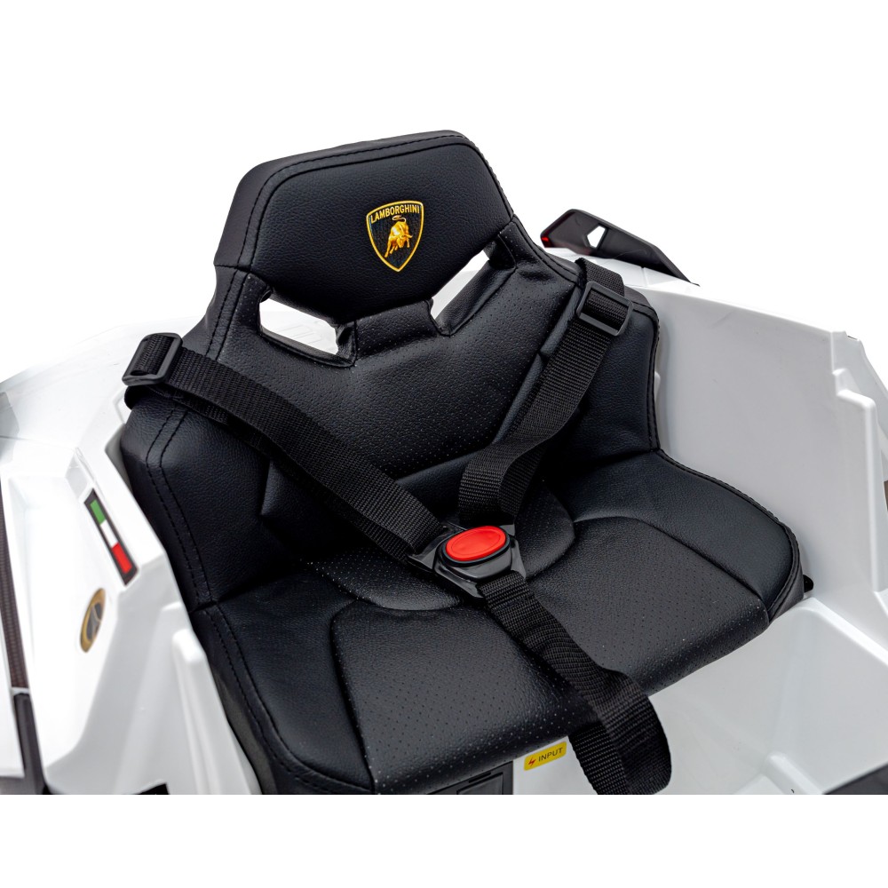 JOKO Elektrické Autíčko Lamborghini Sian 4x4, penové kolesá, kožené sedadlo, biele