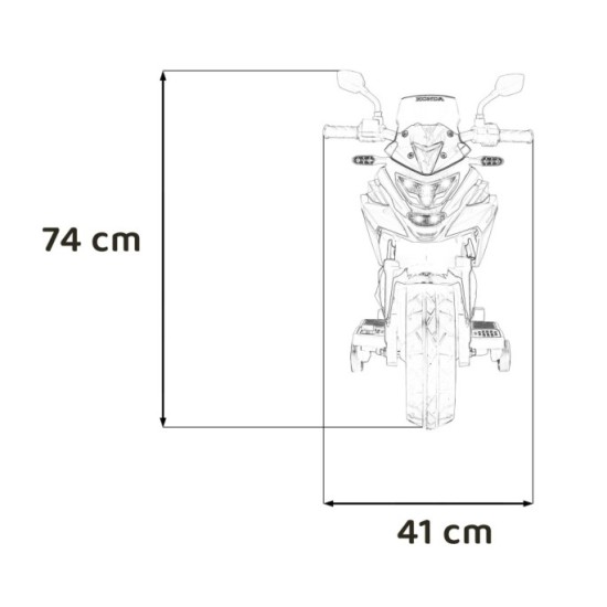 JOKO Elektrická Motorka Honda NC750X, nosnosť 35kg, MP3, USB, žltá