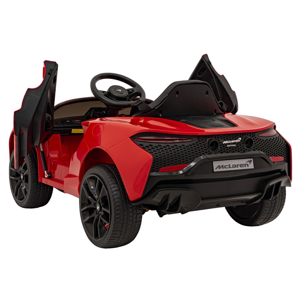 JOKO Elektrické Autíčko McLaren Artura 4x4, penové kolesá, kožené sedadlo, červené