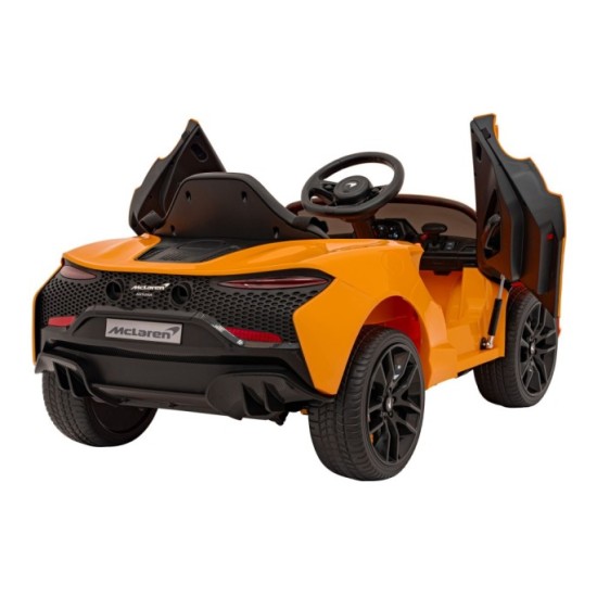 JOKO Elektrické Autíčko McLaren Artura 4x4, penové kolesá, kožené sedadlo, oranžové