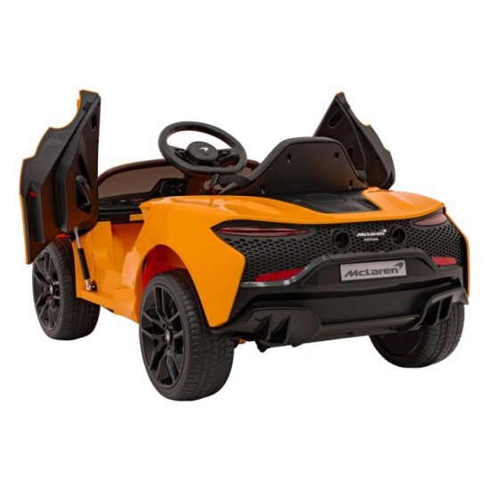 JOKO Elektrické Autíčko McLaren Artura 4x4, penové kolesá, kožené sedadlo, oranžové