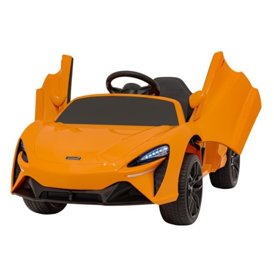 JOKO Elektrické Autíčko McLaren Artura 4x4, penové kolesá, kožené sedadlo, oranžové
