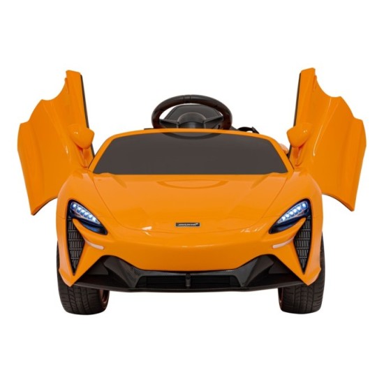 JOKO Elektrické Autíčko McLaren Artura 4x4, penové kolesá, kožené sedadlo, oranžové