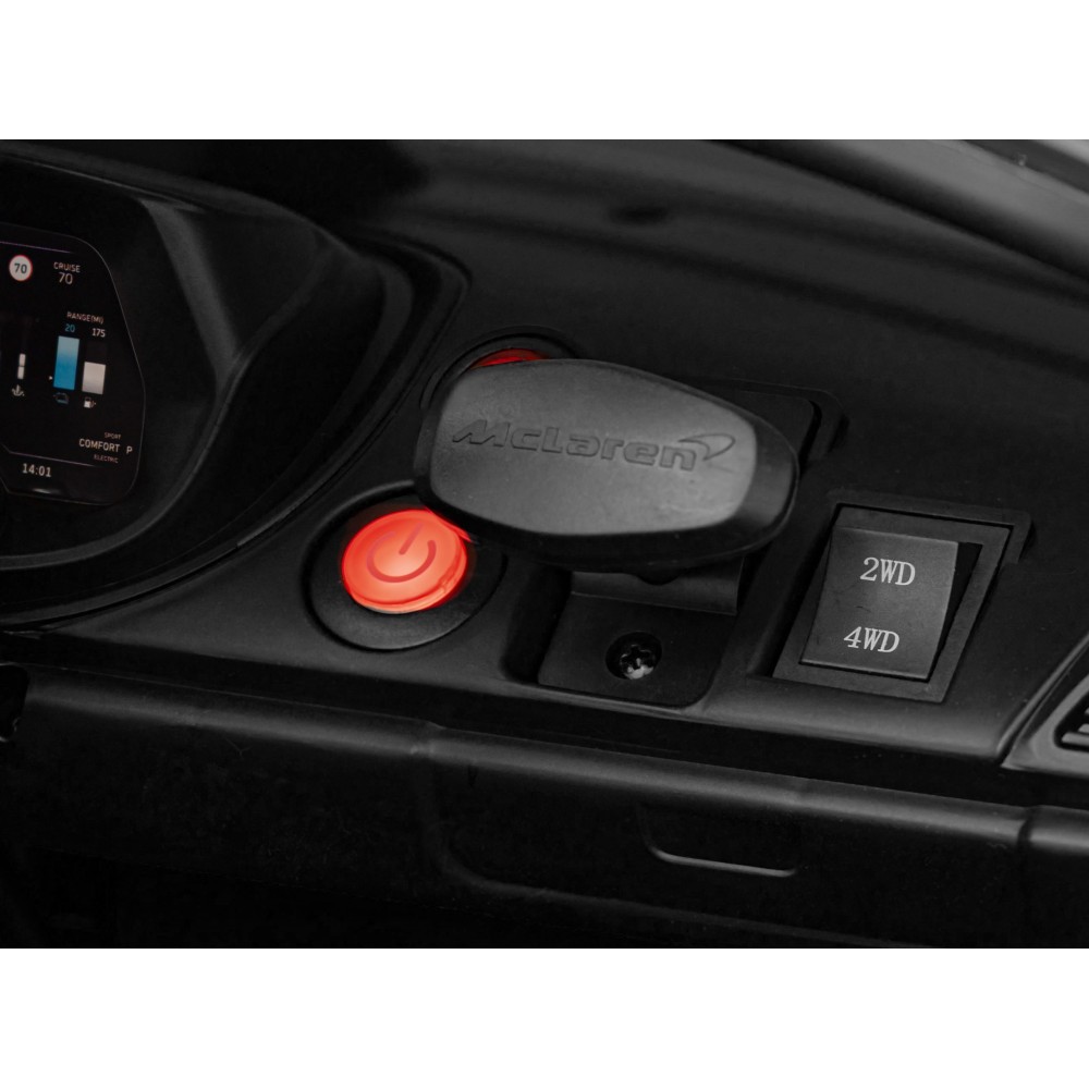 JOKO Elektrické Autíčko McLaren Artura 4x4, penové kolesá, kožené sedadlo, čierne