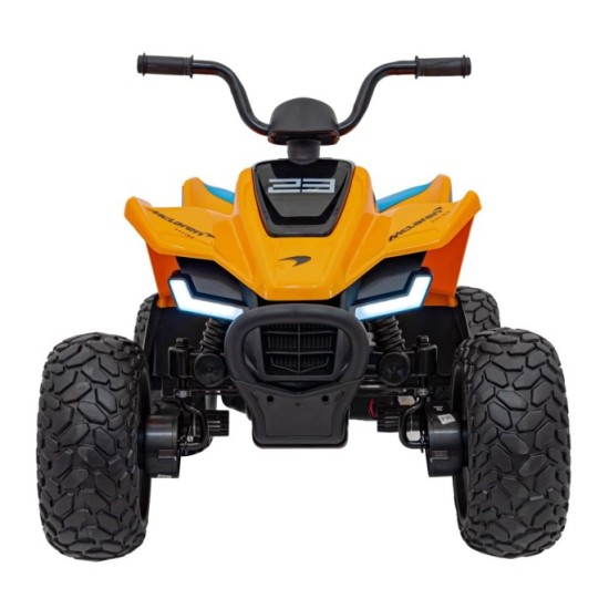 JOKO Elektrická Štvorkolka Mclaren Racing MCL 35 4x4, diaľkové ovládanie, penové kolesá, kožené sedadlo, oranžová
