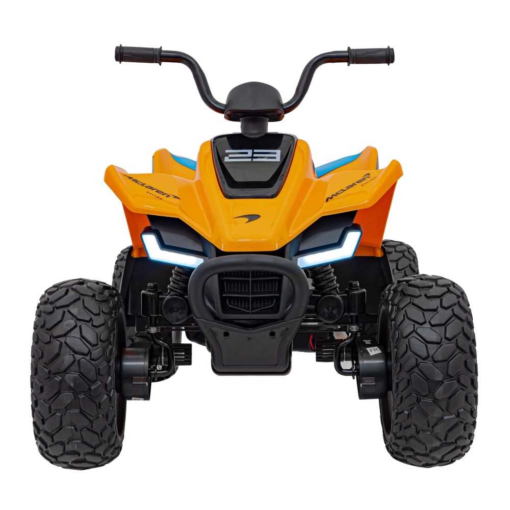 JOKO Elektrická Štvorkolka Mclaren Racing MCL 35 4x4, diaľkové ovládanie, penové kolesá, kožené sedadlo, oranžová