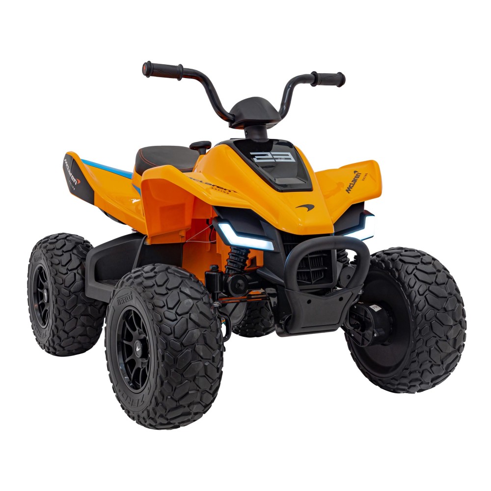 JOKO Elektrická Štvorkolka Mclaren Racing MCL 35 4x4, diaľkové ovládanie, penové kolesá, kožené sedadlo, oranžová