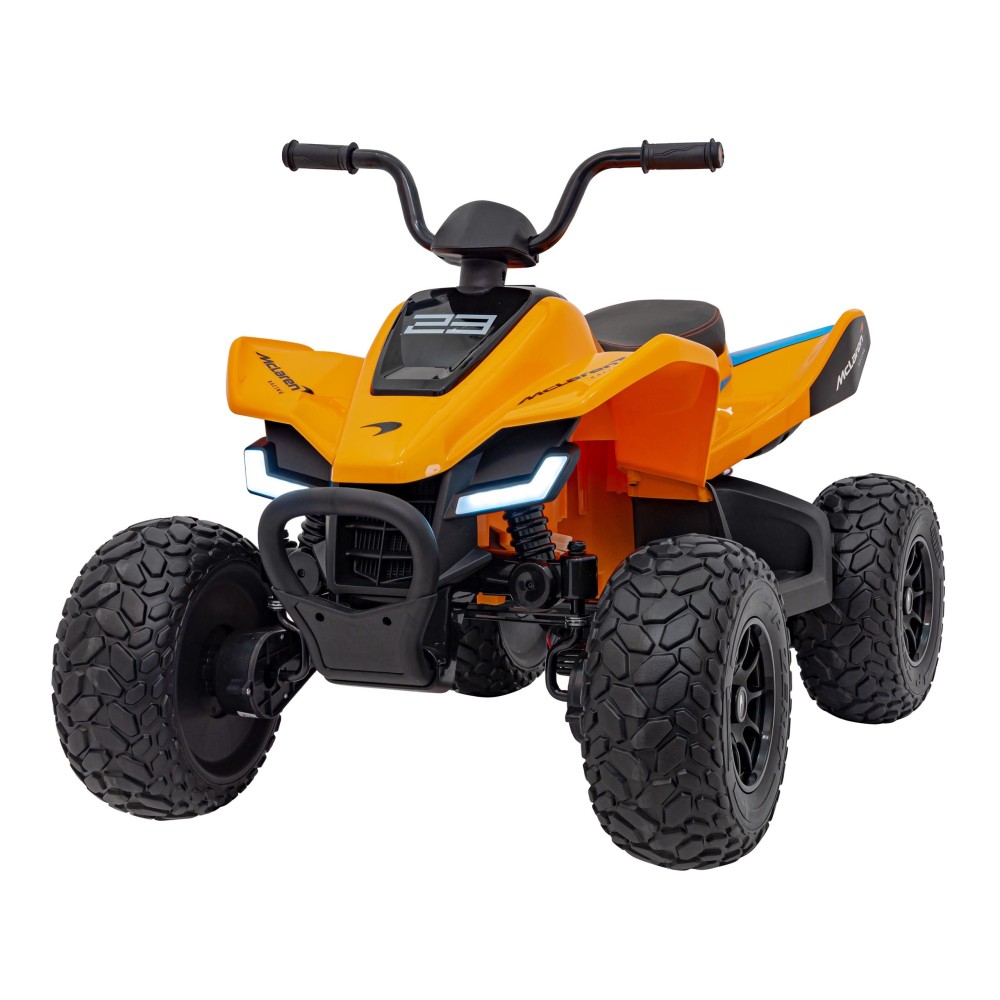 JOKO Elektrická Štvorkolka Mclaren Racing MCL 35 4x4, diaľkové ovládanie, penové kolesá, kožené sedadlo, oranžová