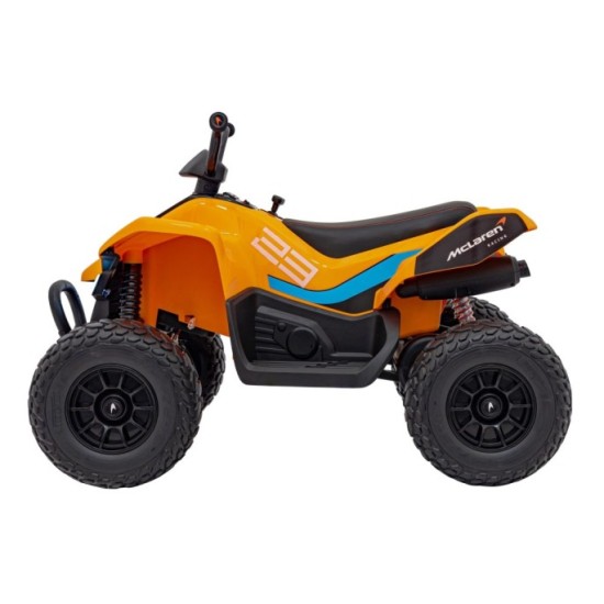 JOKO Elektrická Štvorkolka Mclaren Racing MCL 35 4x4, diaľkové ovládanie, penové kolesá, kožené sedadlo, oranžová