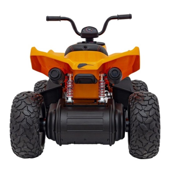 JOKO Elektrická Štvorkolka Mclaren Racing MCL 35 4x4, diaľkové ovládanie, penové kolesá, kožené sedadlo, oranžová