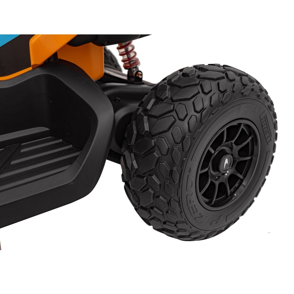 JOKO Elektrická Štvorkolka Mclaren Racing MCL 35 4x4, diaľkové ovládanie, penové kolesá, kožené sedadlo, oranžová