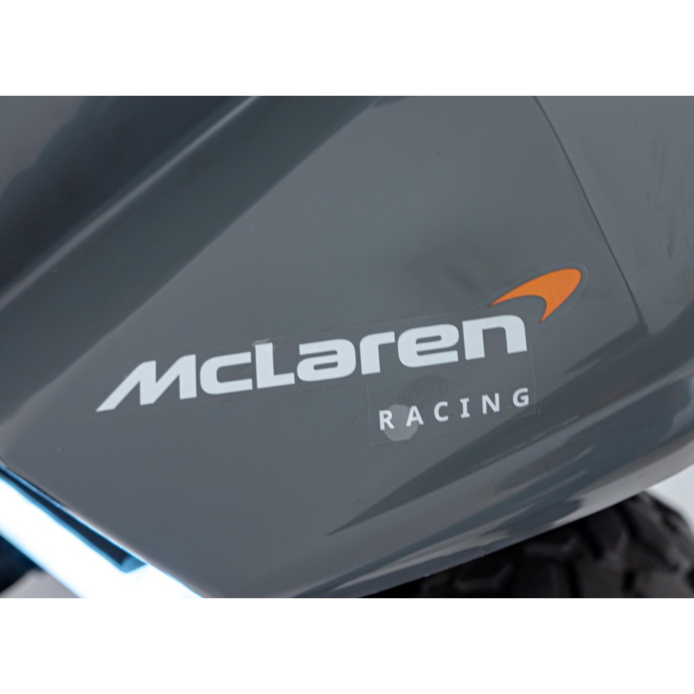 JOKO Elektrická Štvorkolka Mclaren Racing MCL 35 4x4, diaľkové ovládanie, penové kolesá, kožené sedadlo, sivá