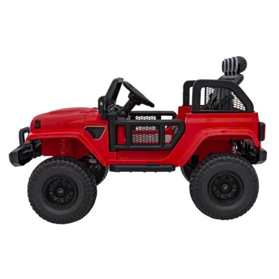 JOKO Elektrické Autíčko Jeep OFF-ROAD 3.0, penové kolesá 4x4, Dvojmiestne kožené sedadlo, červené