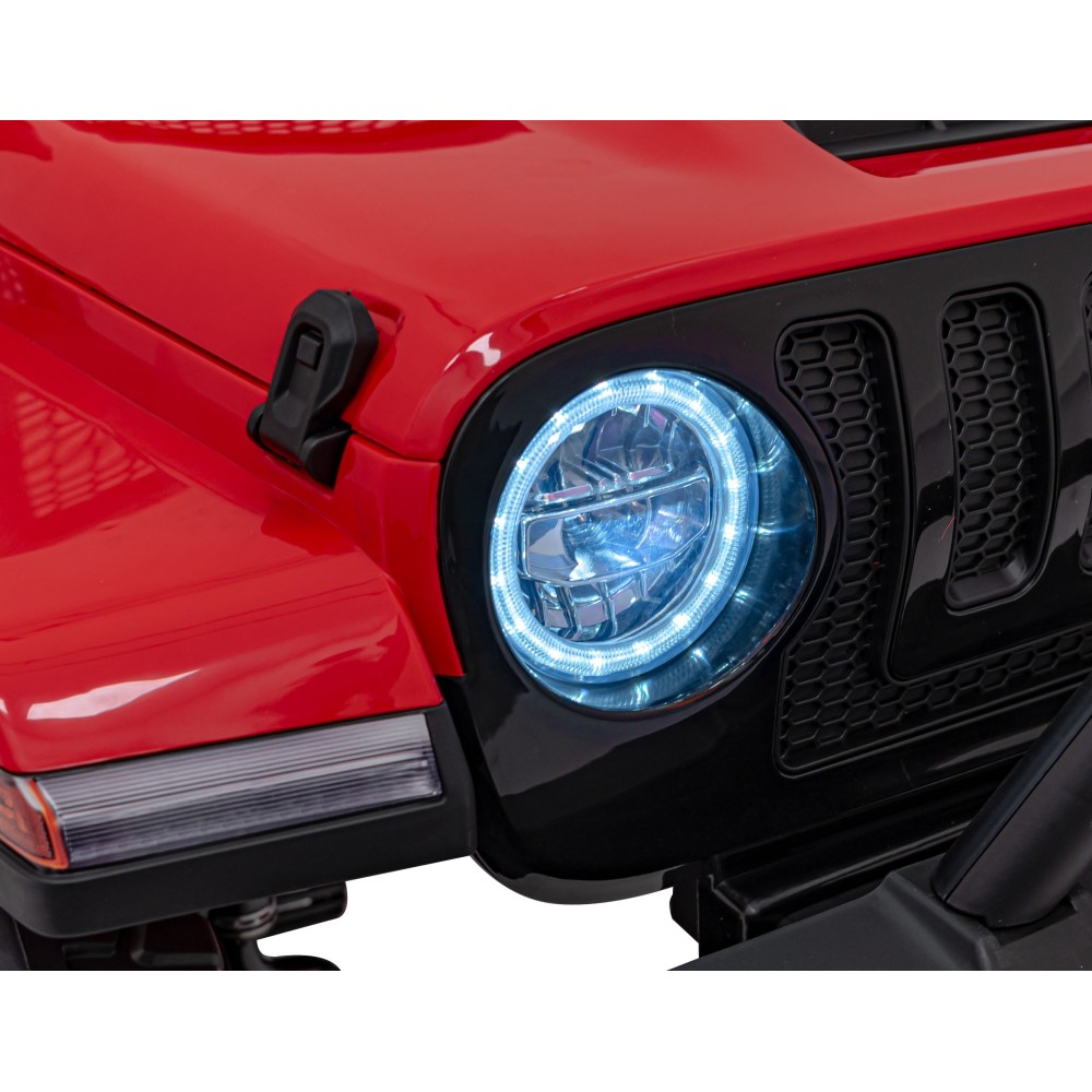 JOKO Elektrické Autíčko Jeep OFF-ROAD 3.0, penové kolesá 4x4, Dvojmiestne kožené sedadlo, červené