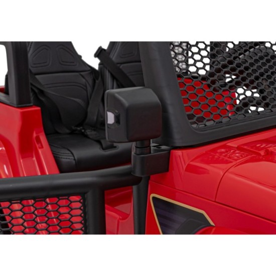 JOKO Elektrické Autíčko Jeep OFF-ROAD 3.0, penové kolesá 4x4, Dvojmiestne kožené sedadlo, červené