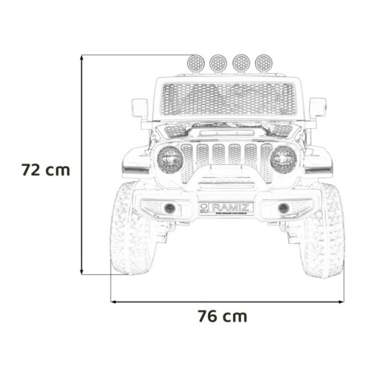 JOKO Elektrické Autíčko Jeep OFF-ROAD 3.0, penové kolesá 4x4, Dvojmiestne kožené sedadlo, červené