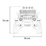 JOKO Elektrické Autíčko Jeep OFF-ROAD 3.0, penové kolesá 4x4, Dvojmiestne kožené sedadlo, červené