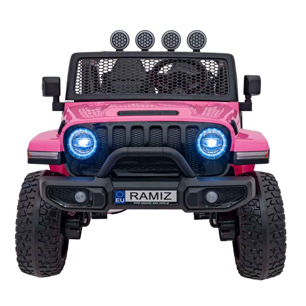 JOKO Elektrické Autíčko Jeep OFF-ROAD 3.0, penové kolesá 4x4, Dvojmiestne kožené sedadlo, ružové