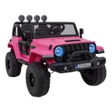 JOKO Elektrické Autíčko Jeep OFF-ROAD 3.0, penové kolesá 4x4, Dvojmiestne kožené sedadlo, ružové