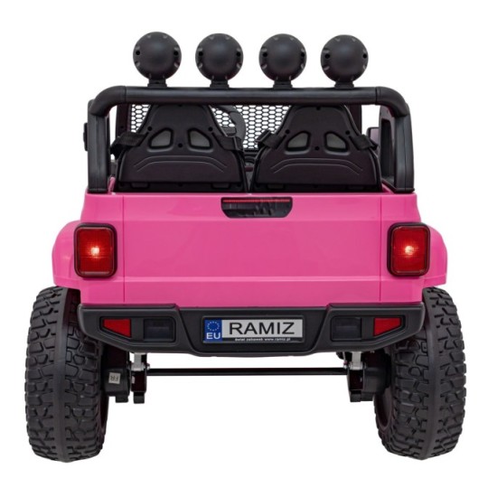 JOKO Elektrické Autíčko Jeep OFF-ROAD 3.0, penové kolesá 4x4, Dvojmiestne kožené sedadlo, ružové