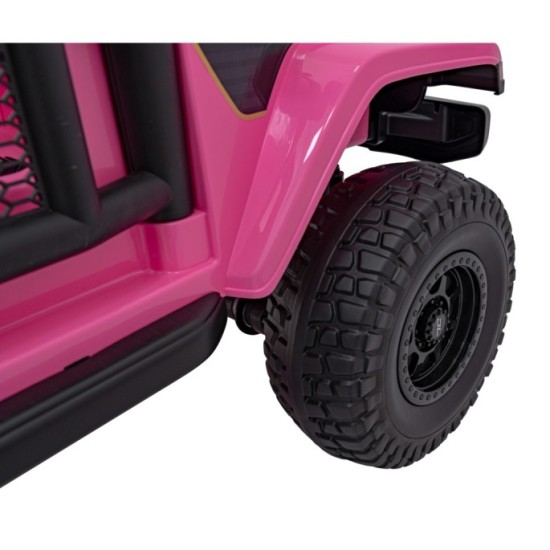 JOKO Elektrické Autíčko Jeep OFF-ROAD 3.0, penové kolesá 4x4, Dvojmiestne kožené sedadlo, ružové