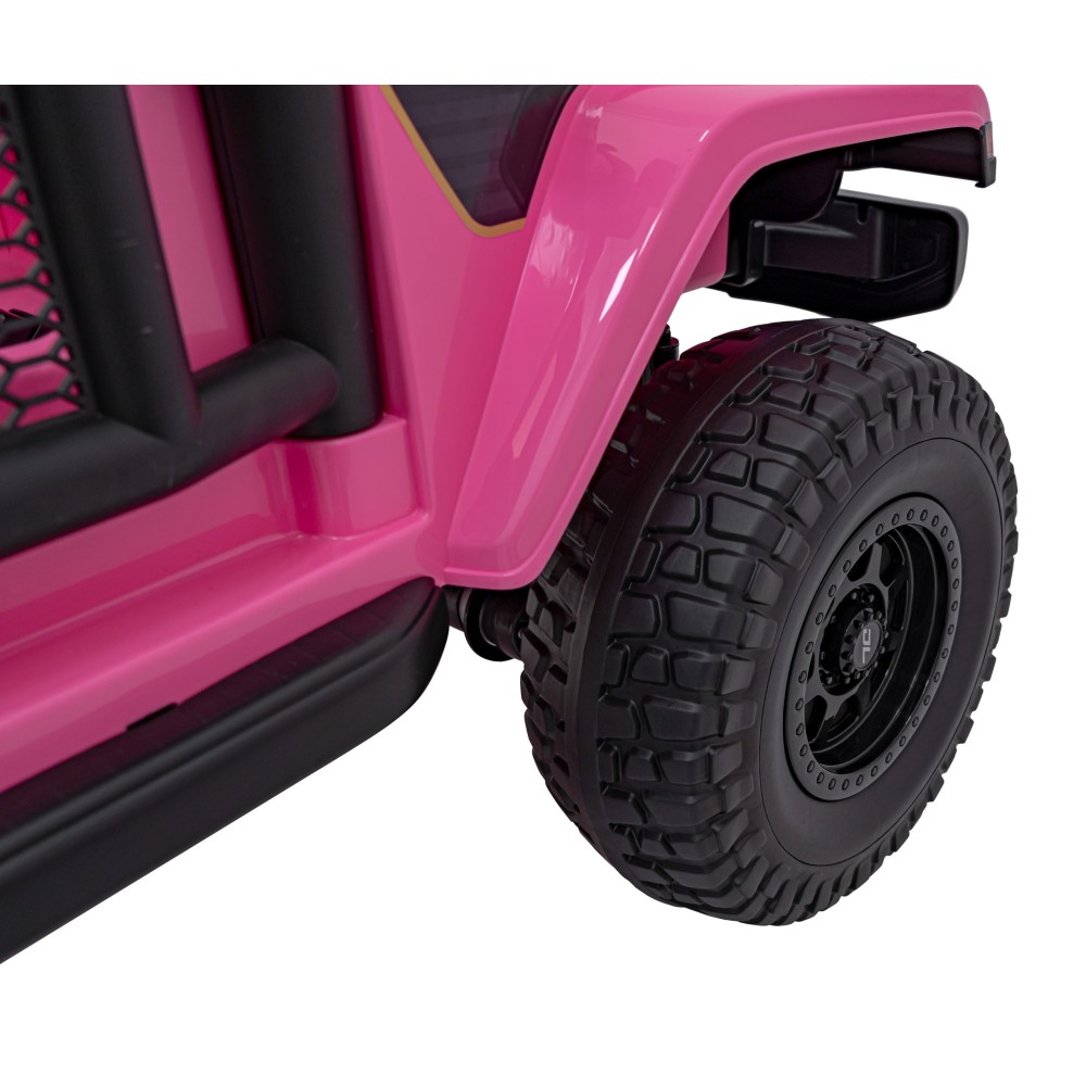 JOKO Elektrické Autíčko Jeep OFF-ROAD 3.0, penové kolesá 4x4, Dvojmiestne kožené sedadlo, ružové