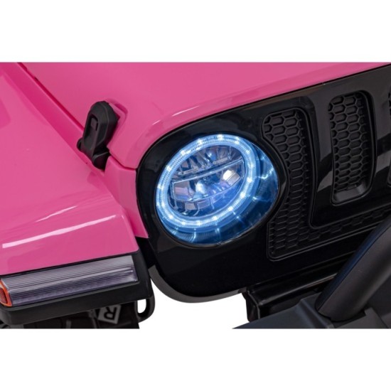 JOKO Elektrické Autíčko Jeep OFF-ROAD 3.0, penové kolesá 4x4, Dvojmiestne kožené sedadlo, ružové