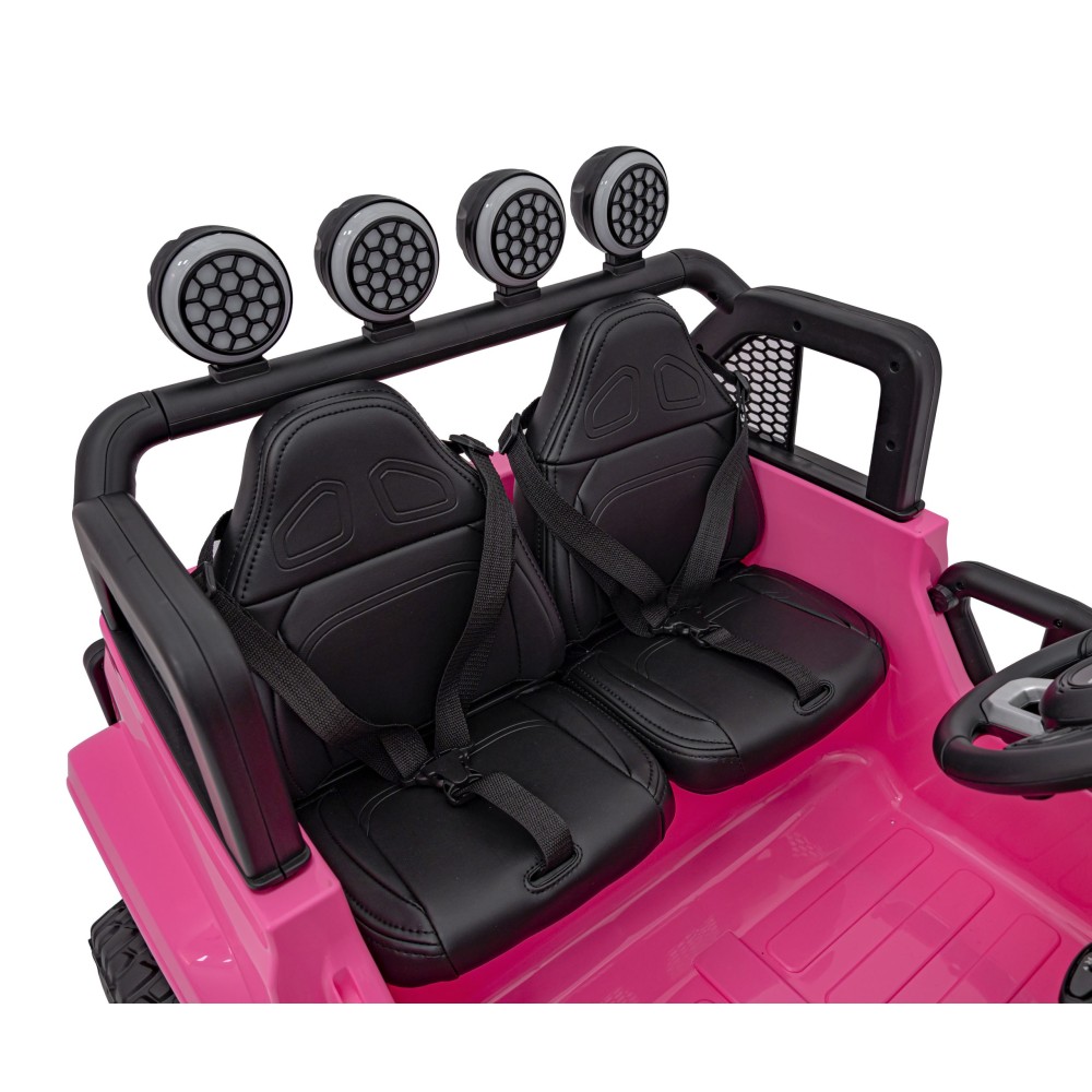 JOKO Elektrické Autíčko Jeep OFF-ROAD 3.0, penové kolesá 4x4, Dvojmiestne kožené sedadlo, ružové