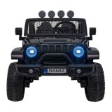 JOKO Elektrické Autíčko Jeep OFF-ROAD 3.0, penové kolesá 4x4, Dvojmiestne kožené sedadlo, čierne