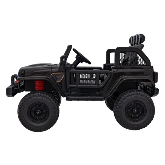JOKO Elektrické Autíčko Jeep OFF-ROAD 3.0, penové kolesá 4x4, Dvojmiestne kožené sedadlo, čierne