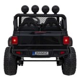 JOKO Elektrické Autíčko Jeep OFF-ROAD 3.0, penové kolesá 4x4, Dvojmiestne kožené sedadlo, čierne