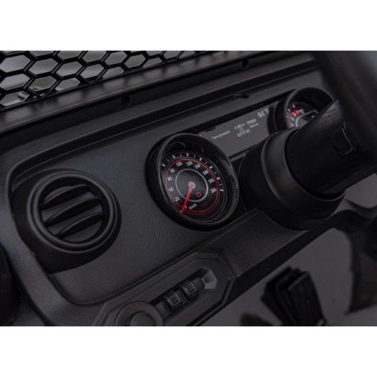 JOKO Elektrické Autíčko Jeep OFF-ROAD 3.0, penové kolesá 4x4, Dvojmiestne kožené sedadlo, čierne