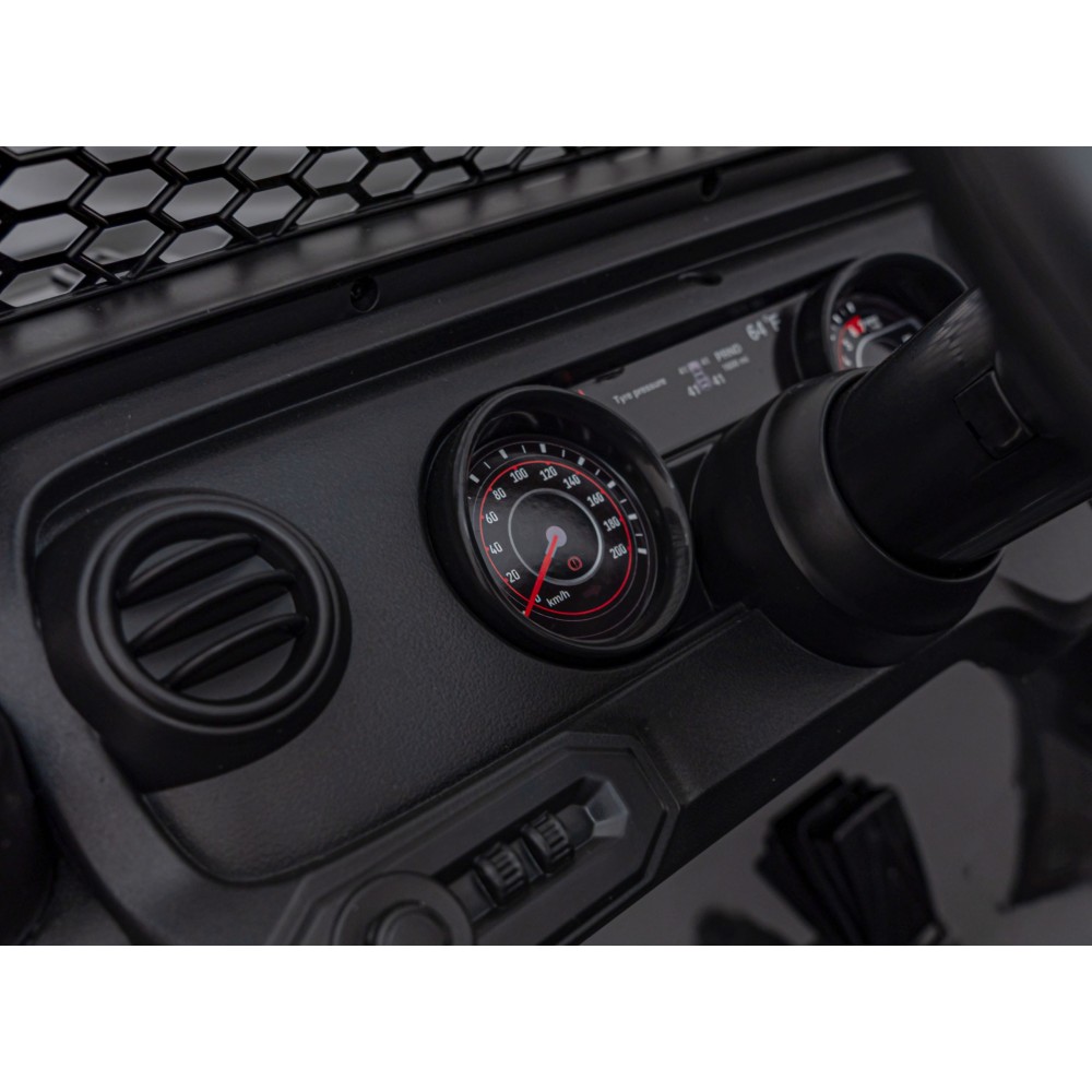 JOKO Elektrické Autíčko Jeep OFF-ROAD 3.0, penové kolesá 4x4, Dvojmiestne kožené sedadlo, čierne