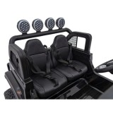 JOKO Elektrické Autíčko Jeep OFF-ROAD 3.0, penové kolesá 4x4, Dvojmiestne kožené sedadlo, čierne