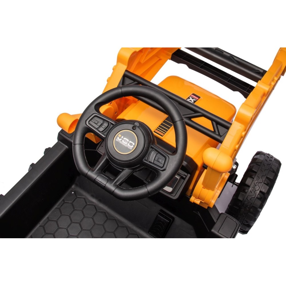 JOKO Elektrický Traktor JCB s naberačkou + diaľkové ovládanie 2,4Ghz, žltý