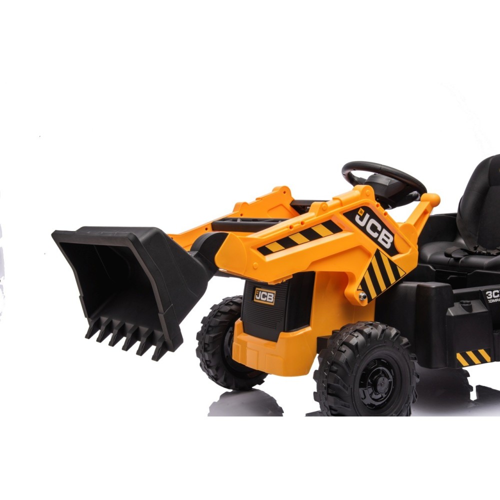 JOKO Elektrický Traktor JCB s naberačkou + diaľkové ovládanie 2,4Ghz, žltý