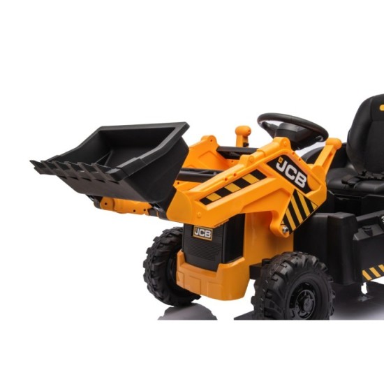 JOKO Elektrický Traktor JCB s naberačkou + diaľkové ovládanie 2,4Ghz, žltý