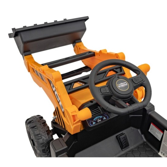 JOKO Elektrický Traktor JCB s naberačkou + diaľkové ovládanie 2,4Ghz, žltý