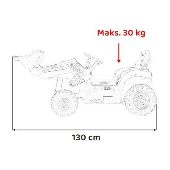 JOKO Elektrický Traktor JCB s naberačkou + diaľkové ovládanie 2,4Ghz, žltý