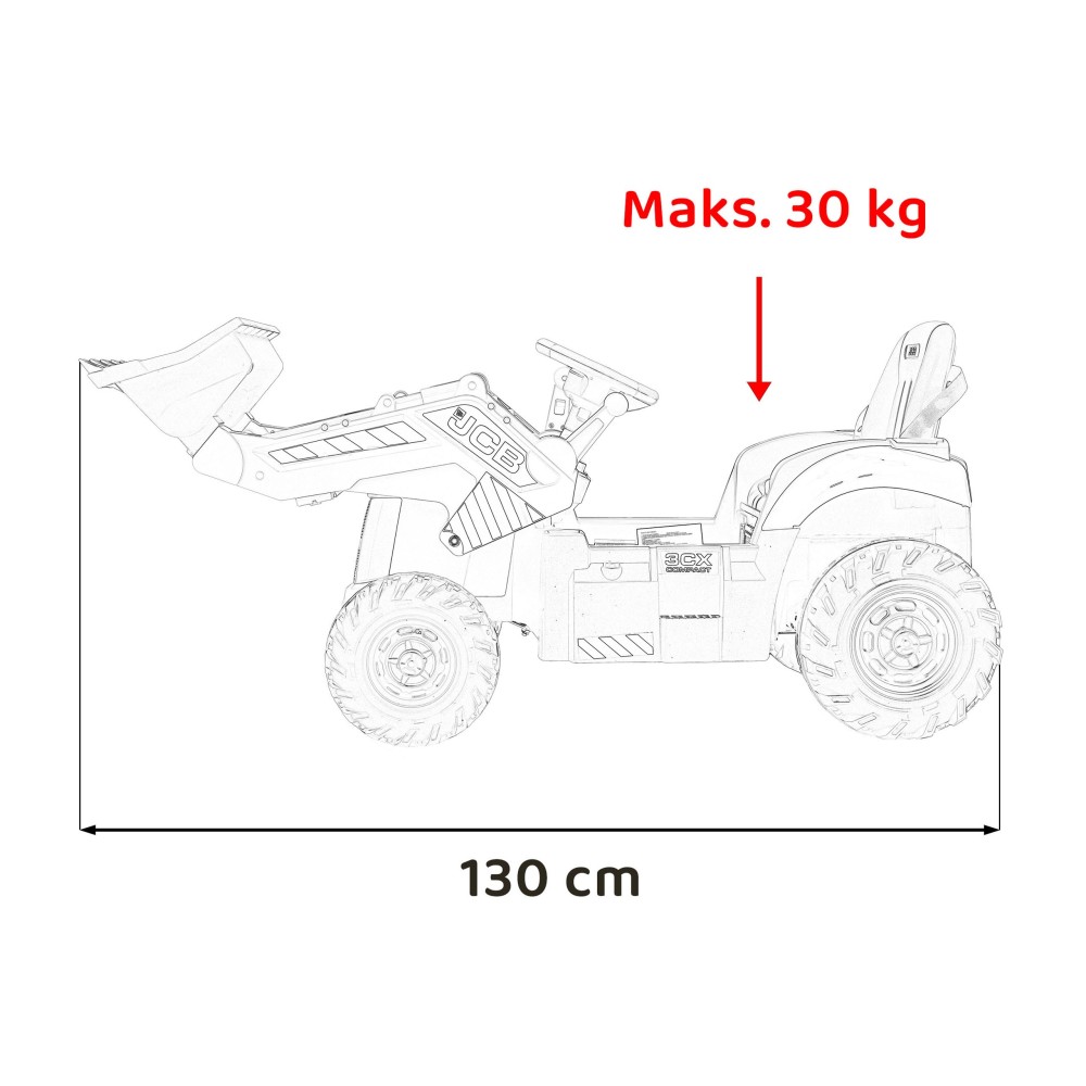JOKO Elektrický Traktor JCB s naberačkou + diaľkové ovládanie 2,4Ghz, žltý