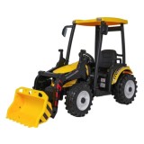 JOKO Elektrický Traktor s predným nakladačom a vlečkou D68, 2x200W 24V, kožené sedadlo, celková dĺžka 233cm, žltý