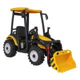 JOKO Elektrický Traktor s predným nakladačom a vlečkou D68, 2x200W 24V, kožené sedadlo, celková dĺžka 233cm, žltý